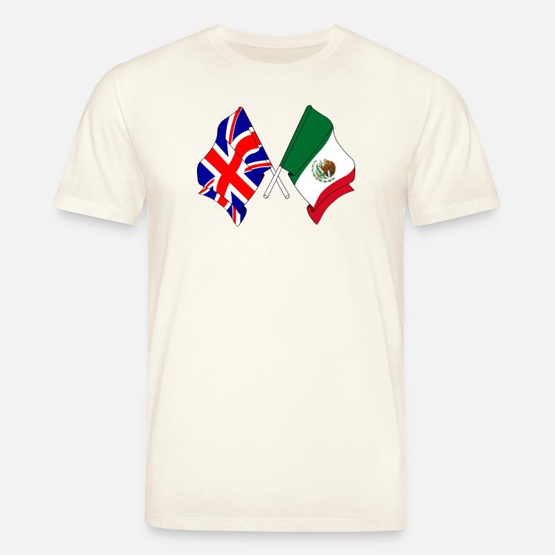 Drapeau de l’Angleterre, drapeau du Mexique - T-shirt bio CREATOR Stanley/Stella Unisexe - blanc nature