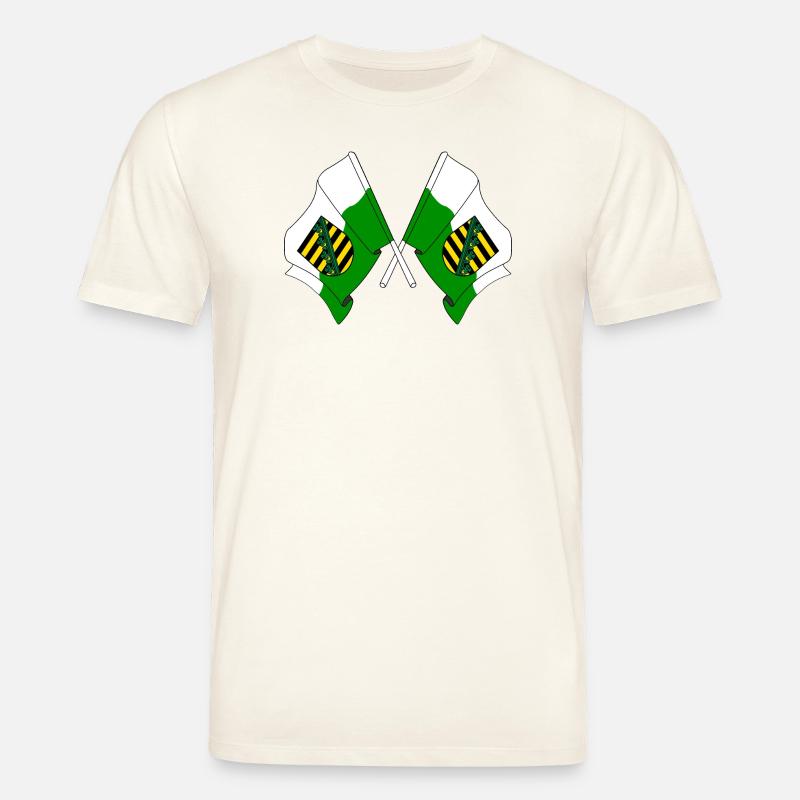 Deux drapeaux de Saxe - T-shirt bio CREATOR Stanley/Stella Unisexe - blanc nature