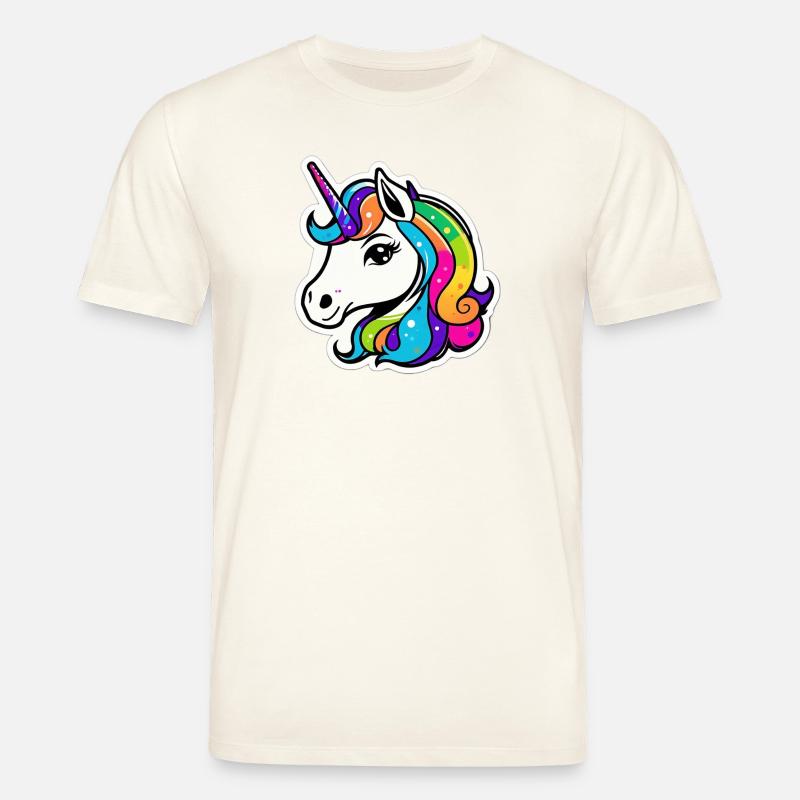 Helles Regenbogen-Einhorn - Stanley/Stella Unisex Bio-T-Shirt CREATOR  - Naturweiß 
