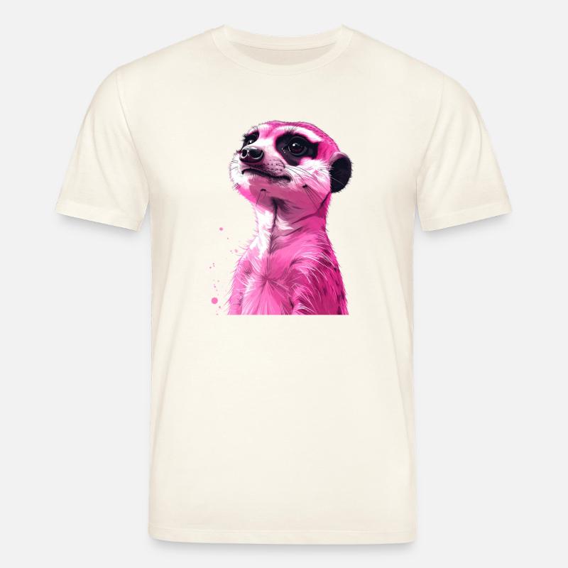 rosa Erdmännchen - Stanley/Stella Unisex Bio-T-Shirt CREATOR - Naturweiß