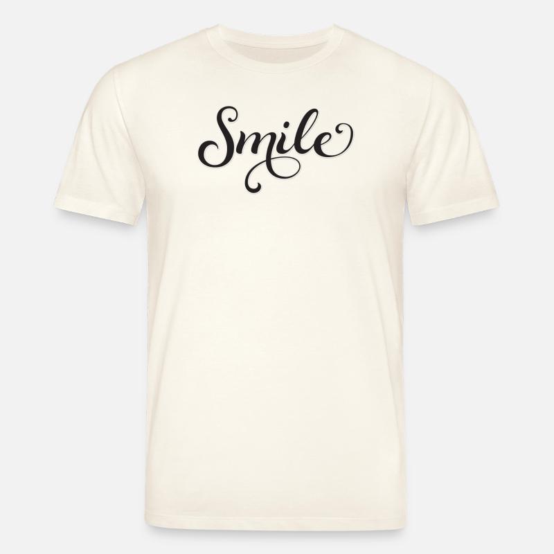 Lächelnder Script-Schriftzug Smile - Stanley/Stella Unisex Bio-T-Shirt CREATOR  - Naturweiß 