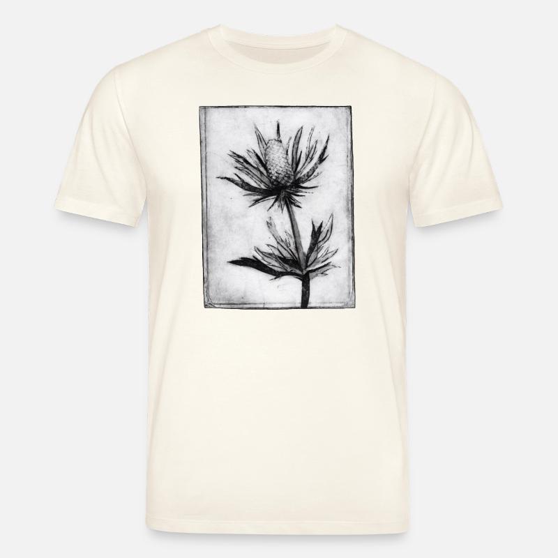 Distel - handgeschnitzte Druckvorlage - Stanley/Stella Unisex Bio-T-Shirt CREATOR - Naturweiß