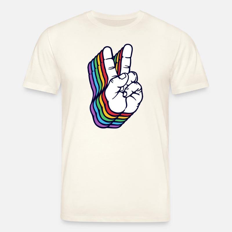 Friedensbewegung Frieden Friedenszeichen Liebe - Stanley/Stella Unisex Bio-T-Shirt CREATOR  - Naturweiß 