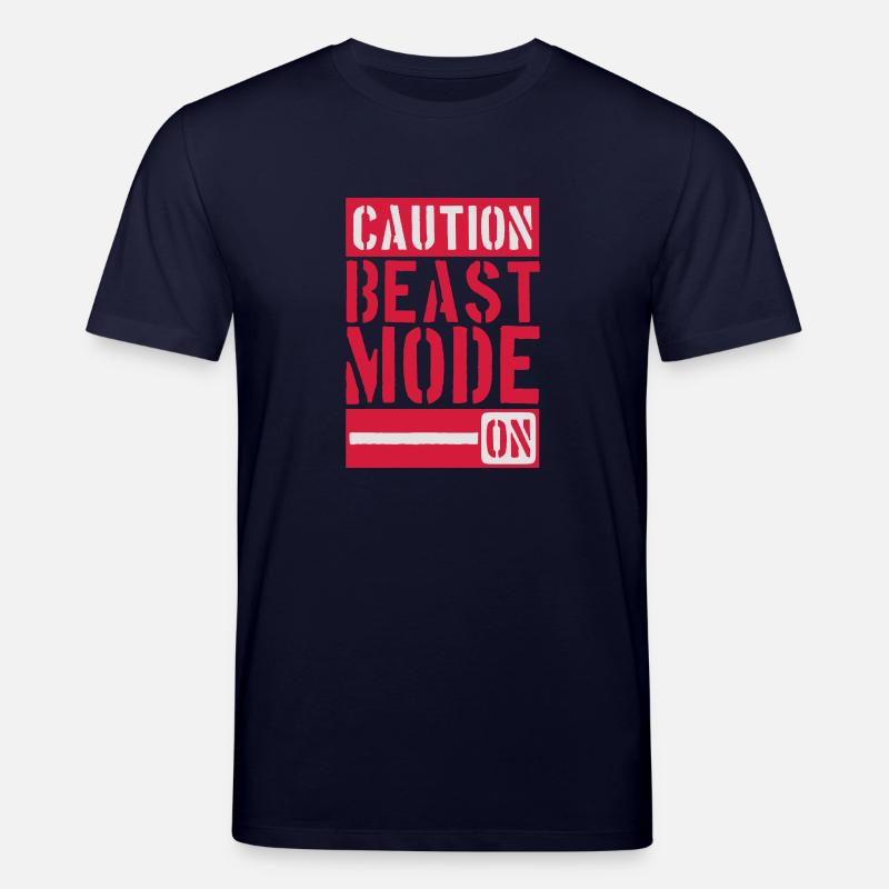 Caution Beast Mode On - Stanley/Stella Unisex Bio-T-Shirt CREATOR  - Navy