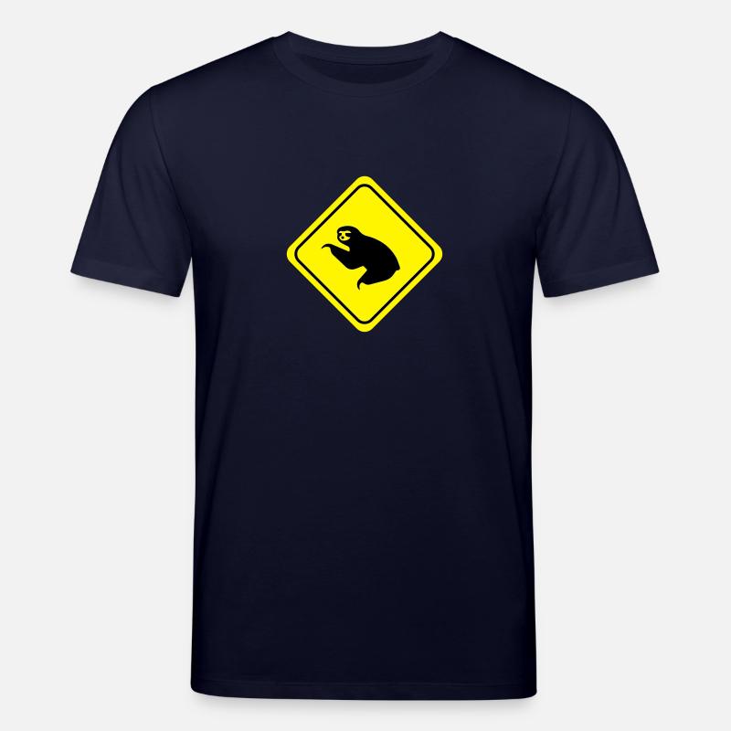 Sloth Warning - Stanley/Stella Unisex Bio-T-Shirt CREATOR  - Navy