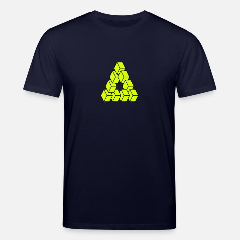 Optical illusion - Impossible figure - T-shirt bio CREATOR Stanley/Stella Unisexe - marine