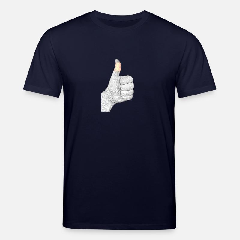 Hand mit Pflaster - Stanley/Stella Unisex Bio-T-Shirt CREATOR  - Navy