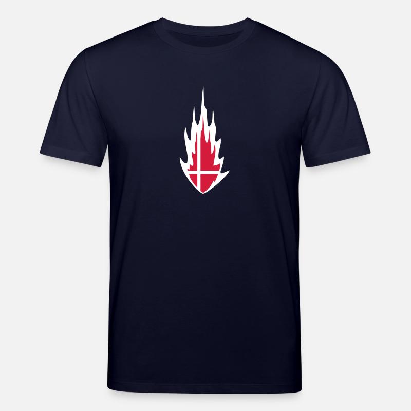 Denmark Danmark Fire Flame Design - T-shirt bio CREATOR Stanley/Stella Unisexe - marine