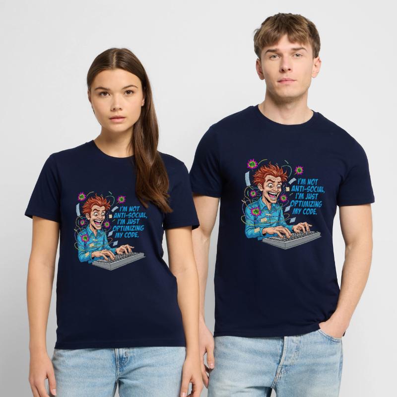 Code Optimizer : antisocial ? Juste du codage ! T-shirt bio CREATOR Stanley/Stella Unisexe
