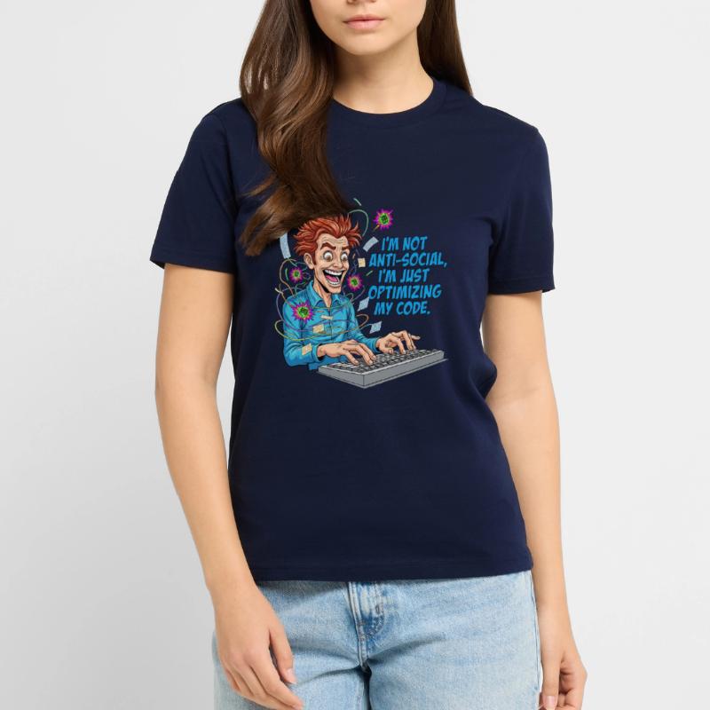Code Optimizer : antisocial ? Juste du codage ! T-shirt bio CREATOR Stanley/Stella Unisexe