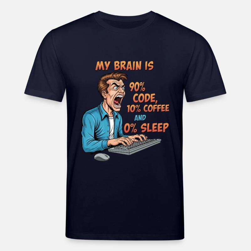 0% Schlaf: Code & Kaffee Power! - Stanley/Stella Unisex Bio-T-Shirt CREATOR  - Navy
