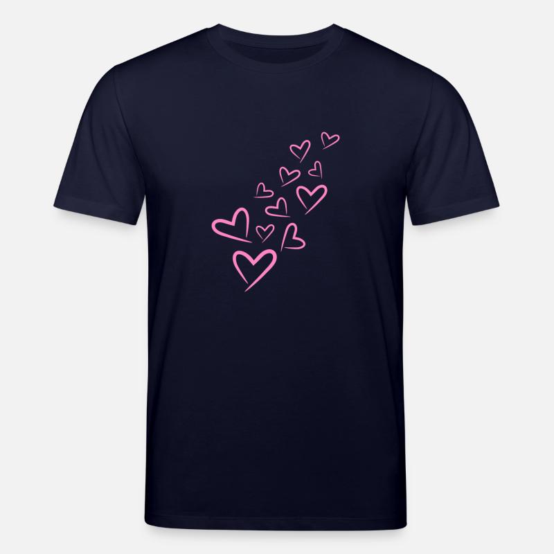 Herzchen Herz Muster Rosa - Stanley/Stella Unisex Bio-T-Shirt CREATOR  - Navy