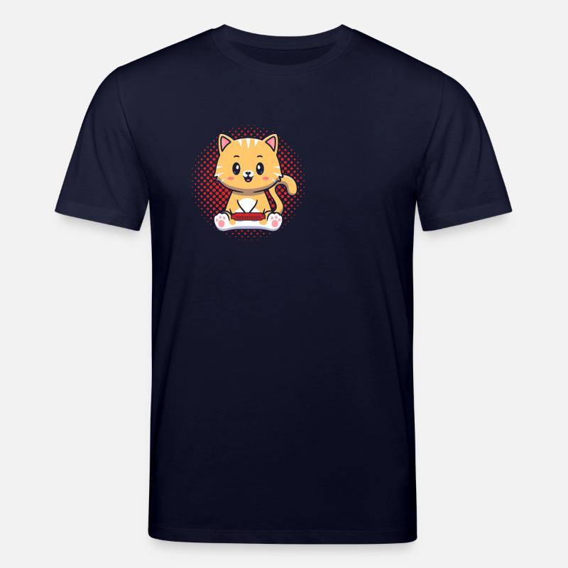 Harmonica Cat Cat Harmonica - Stanley/Stella CREATOR Unisex Organic T-Shirt - navy