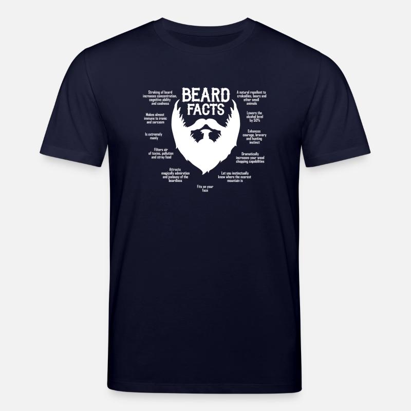 Beard Facts (white) - Stanley/Stella Unisex Bio-T-Shirt CREATOR  - Navy