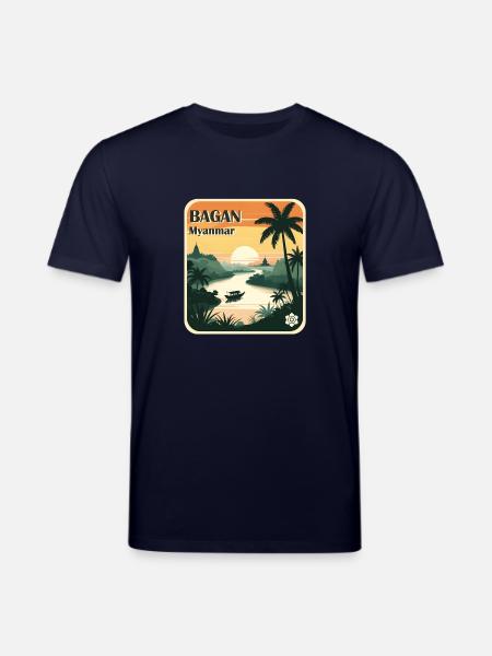 Bagan, Myanmar - Stanley/Stella CREATOR Unisex Organic T-Shirt - navy