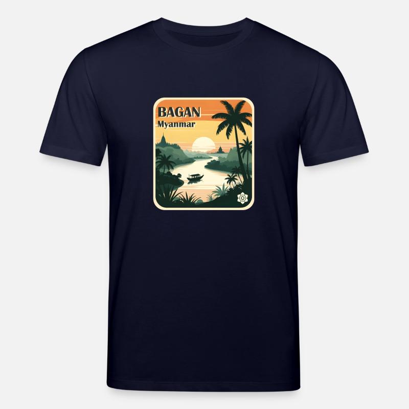 Bagan, Myanmar - T-shirt bio CREATOR Stanley/Stella Unisexe - marine