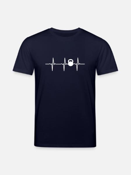 Heartbeat Kettlebell - Stanley/Stella Unisex Bio-T-Shirt CREATOR - Navy