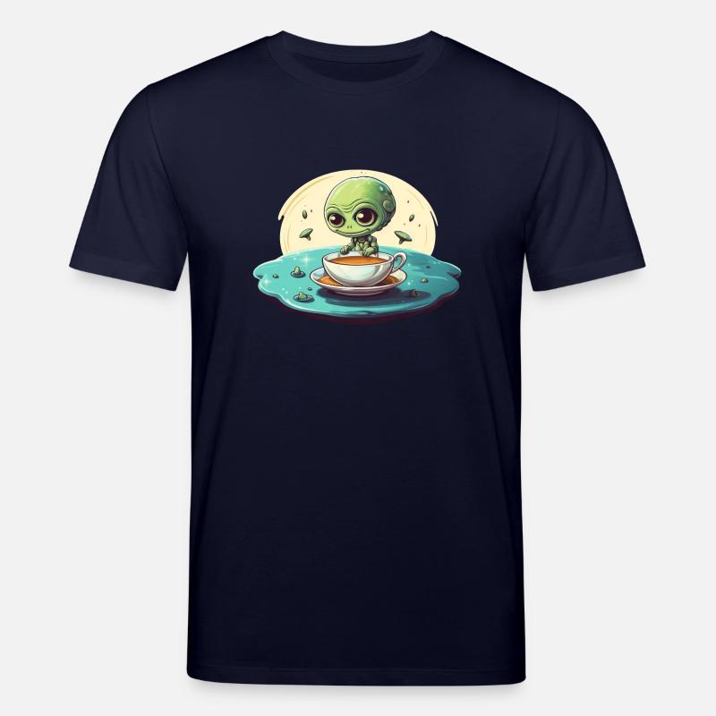 grünes alien kaffee kaffeetrinker - Stanley/Stella Unisex Bio-T-Shirt CREATOR  - Navy