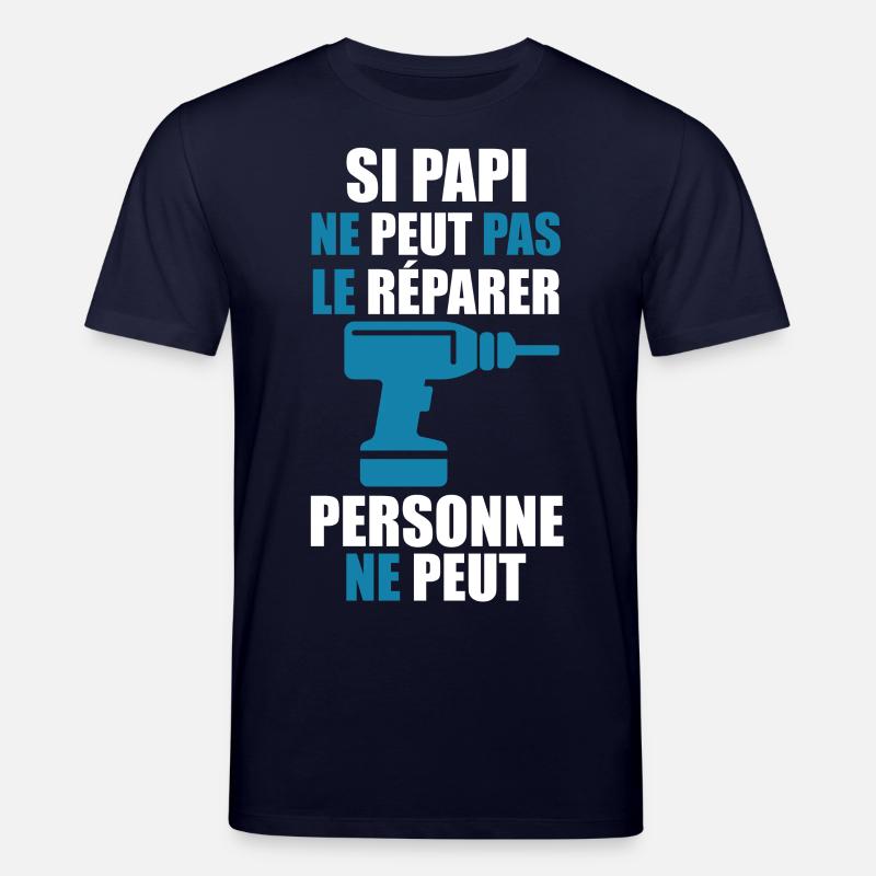"Papi bricole" - T-shirt bio CREATOR Stanley/Stella Unisexe - marine