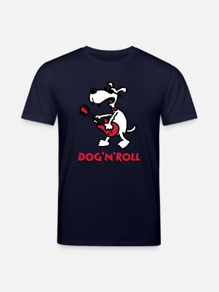 dog_n_roll_b_3c_white - Stanley/Stella CREATOR Unisex Organic T-Shirt - navy