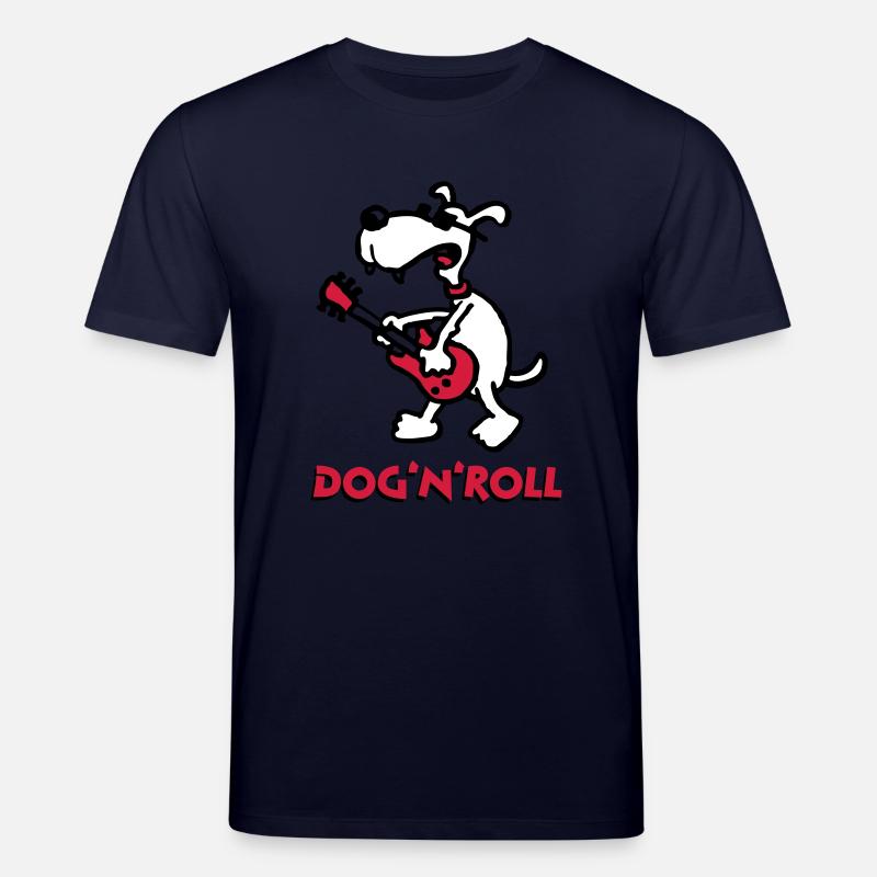 dog_n_roll_b_3c_white - Stanley/Stella Unisex Bio-T-Shirt CREATOR  - Navy