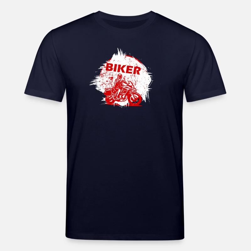 Moto Biker Rouge Effet Splash - T-shirt bio CREATOR Stanley/Stella Unisexe - marine