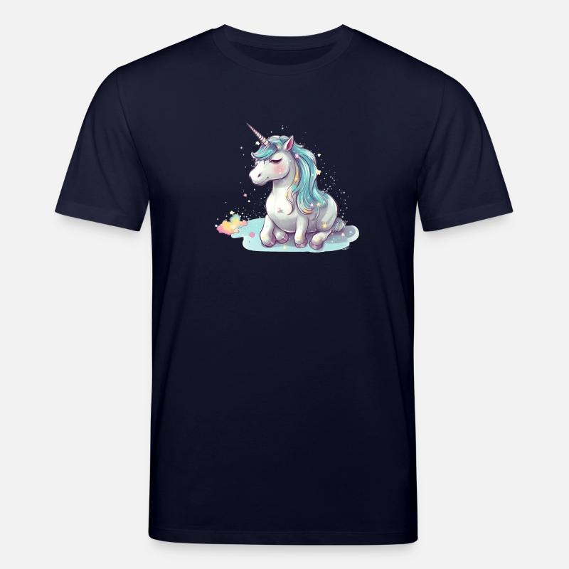 Liegendes Einhorn - Stanley/Stella Unisex Bio-T-Shirt CREATOR  - Navy