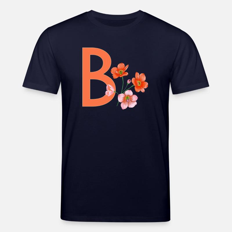 B avec des fleurs - T-shirt bio CREATOR Stanley/Stella Unisexe - marine