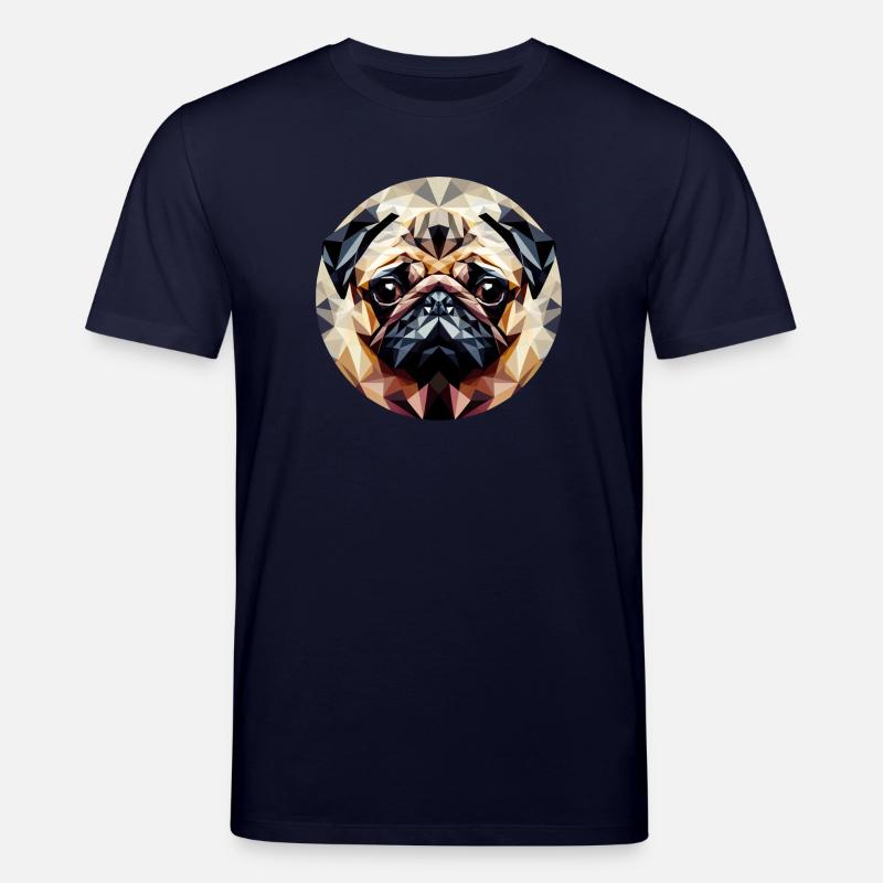 Polygoner Mops Hund Rund - Stanley/Stella Unisex Bio-T-Shirt CREATOR  - Navy