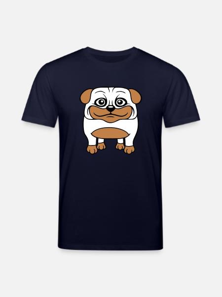 Hund Mops Lille Sød Pik Kærlighed Glad Komisk Sjov - Stanley/Stella CREATOR økologisk unisex-T-shirt - marinblå