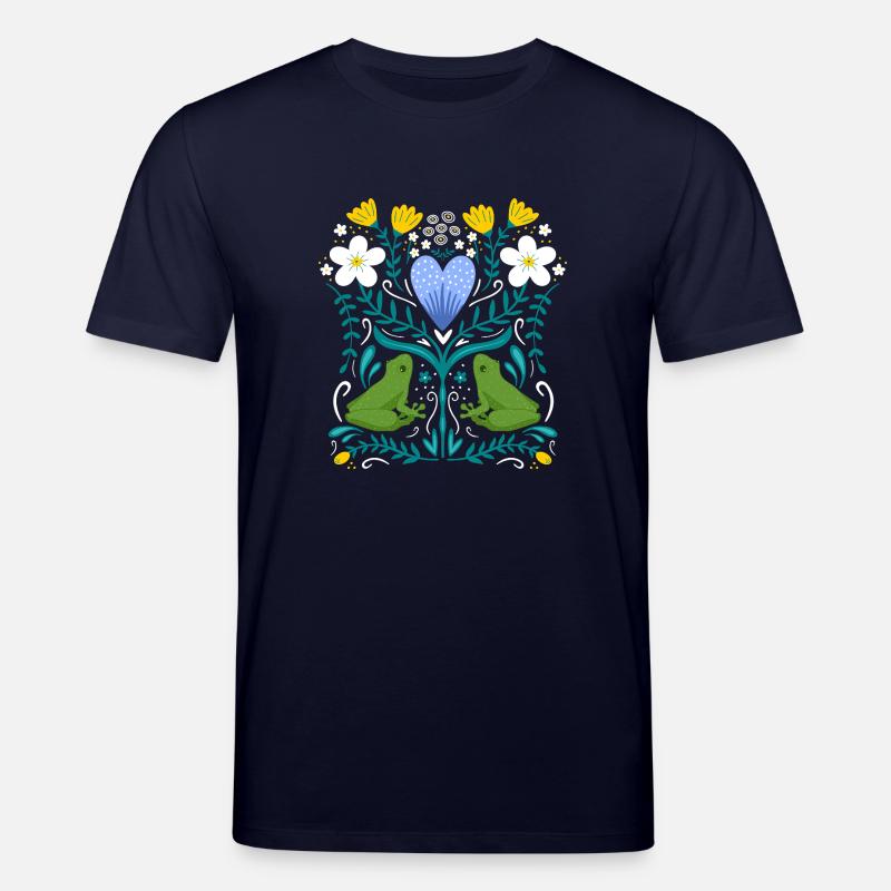 Frösche und blumen - Stanley/Stella Unisex Bio-T-Shirt CREATOR  - Navy