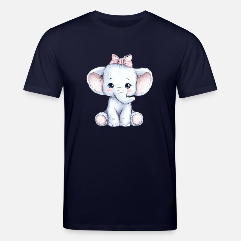 Mignon bébé éléphant - T-shirt bio CREATOR Stanley/Stella Unisexe - marine