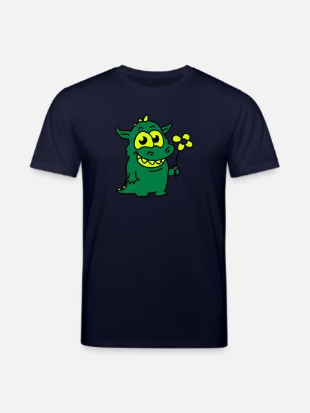 Dragon with Flower - Stanley/Stella CREATOR Unisex Organic T-Shirt - navy