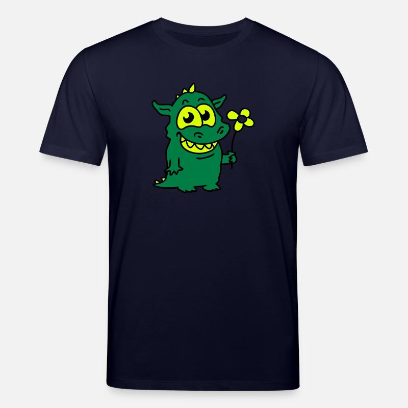 Dragon avec fleurs - T-shirt bio CREATOR Stanley/Stella Unisexe - marine