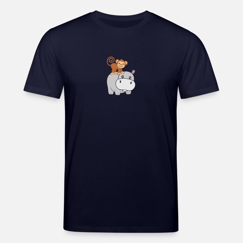 Nilpferd Affe Hippo - Stanley/Stella Unisex Bio-T-Shirt CREATOR  - Navy