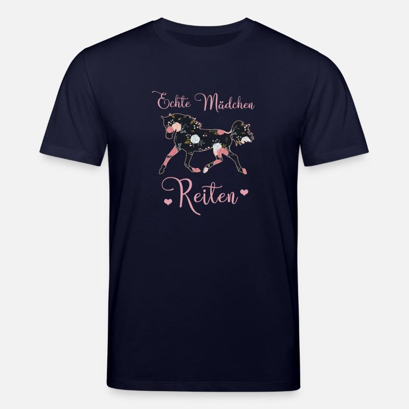 Echte Mädchen Reiten Pferde Geschenkidee - Stanley/Stella Unisex Bio-T-Shirt CREATOR  - Navy