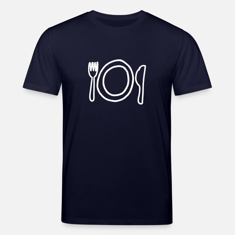 Teller,Messer,Gabel,Platte,Tafelsilber,Tischgedeck - Stanley/Stella Unisex Bio-T-Shirt CREATOR  - Navy
