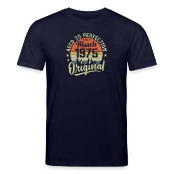 Rétro Mars 1975 Cadeau Mars 1975 Né en Mars 1975 - T-shirt bio CREATOR Stanley/Stella Unisexe - marine - Devant
