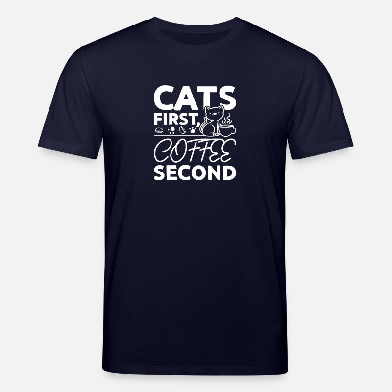 Cats first coffee second - Stanley/Stella Unisex Bio-T-Shirt CREATOR  - Navy