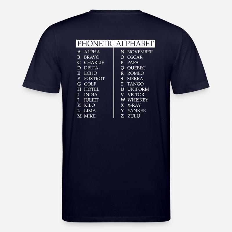 Phonetisches Alphabet - Stanley/Stella Unisex Bio-T-Shirt CREATOR - Navy