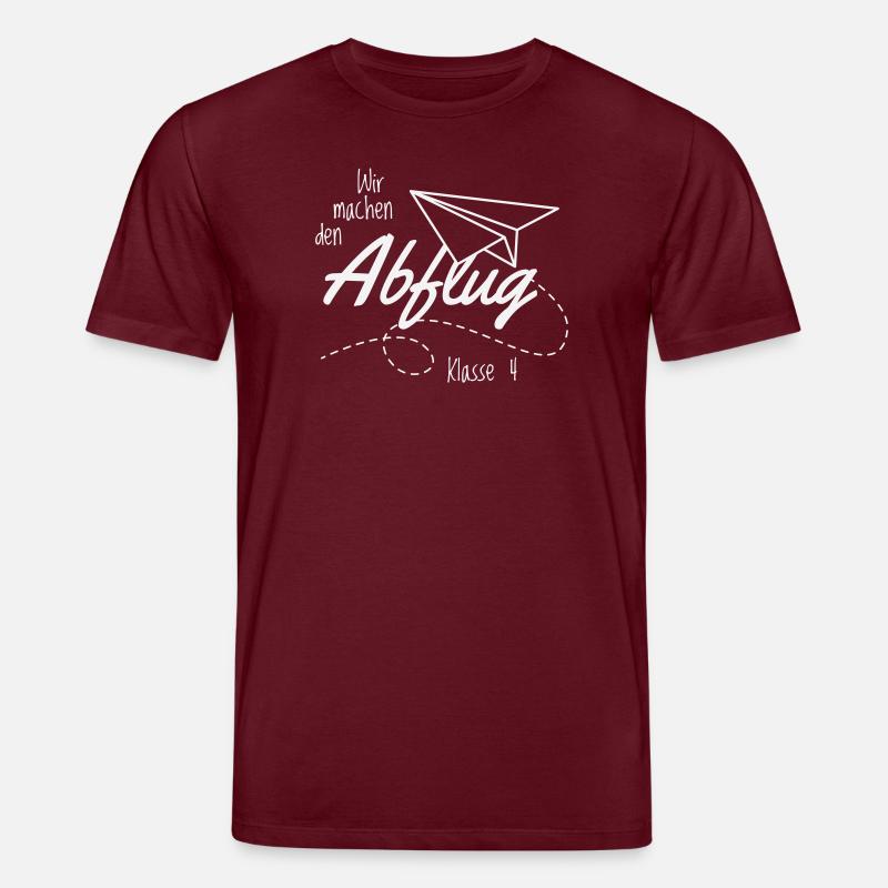 Abschlussshirt Grundschule Abflug - Stanley/Stella Unisex Bio-T-Shirt CREATOR  - Burgunderrot