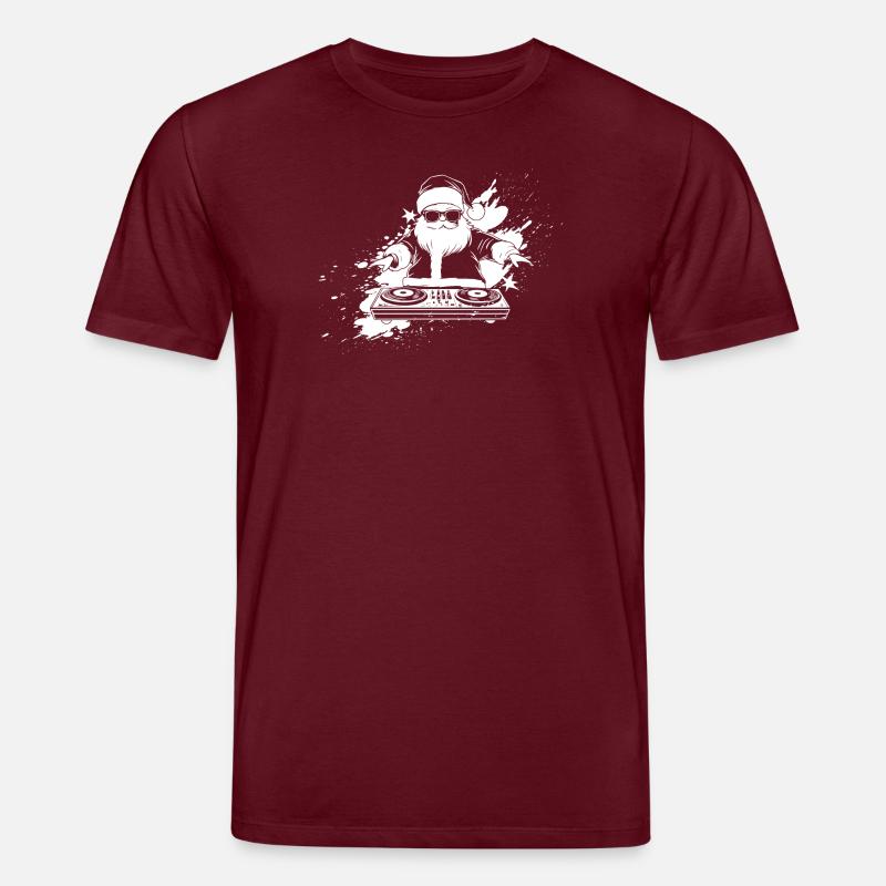 Dynamischer DJ-Silhouetten-Druck - Stanley/Stella Unisex Bio-T-Shirt CREATOR  - Burgunderrot