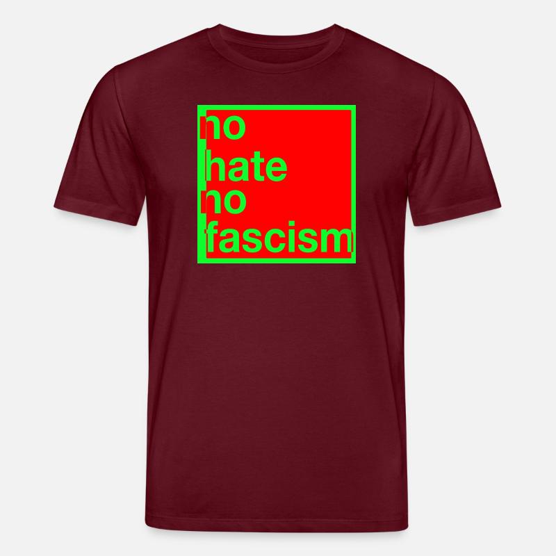 no hate no fascism - Stanley/Stella Unisex Bio-T-Shirt CREATOR  - Burgunderrot