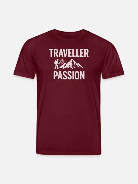 Reiseleidenschaft Bergwandern - Traveller Passion - Stanley/Stella Unisex Bio-T-Shirt CREATOR - Burgunderrot