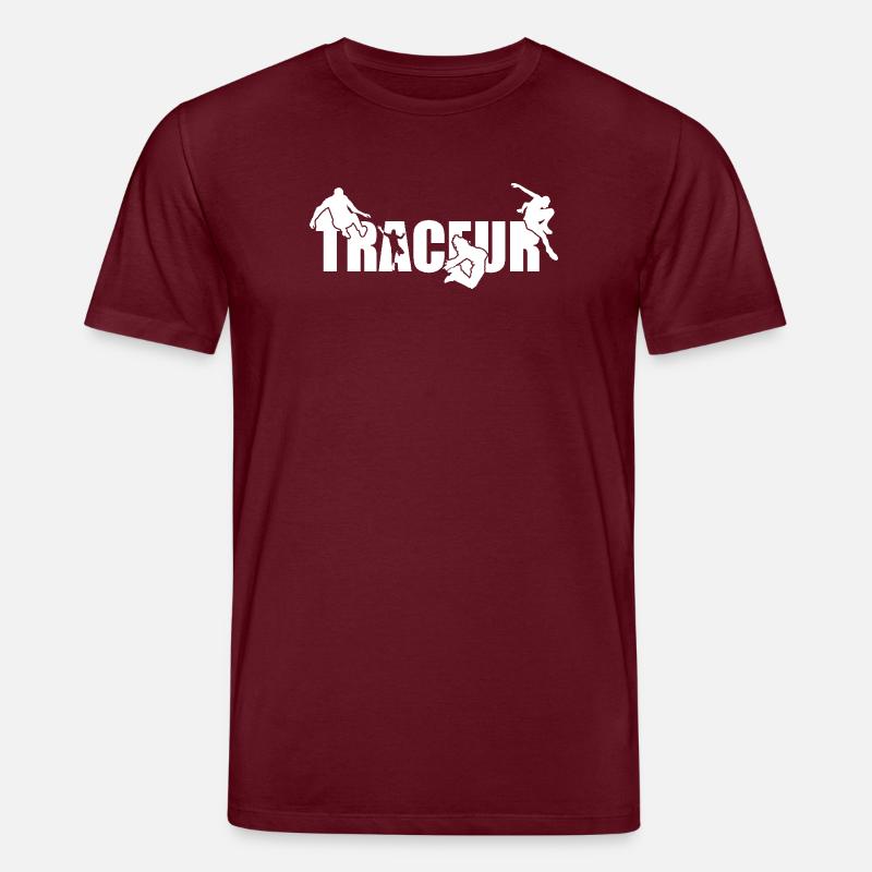 Parkour Traceur blanc - T-shirt bio CREATOR Stanley/Stella Unisexe - bordeaux