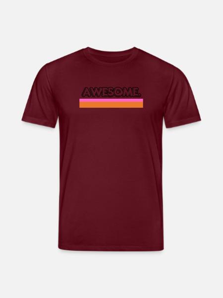 Awesome Retro Stripe - Stanley/Stella CREATOR Unisex Organic T-Shirt - burgundy