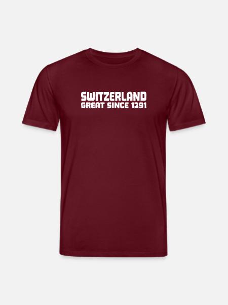 Switzerland - Great Since 1291 - Schweiz - Schwiiz - Stanley/Stella CREATOR Unisex Organic T-Shirt - burgundy