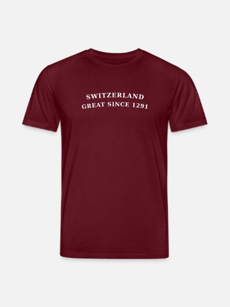 Switzerland Great Since 1291 - Stanley/Stella CREATOR Unisex Organic T-Shirt - burgundy
