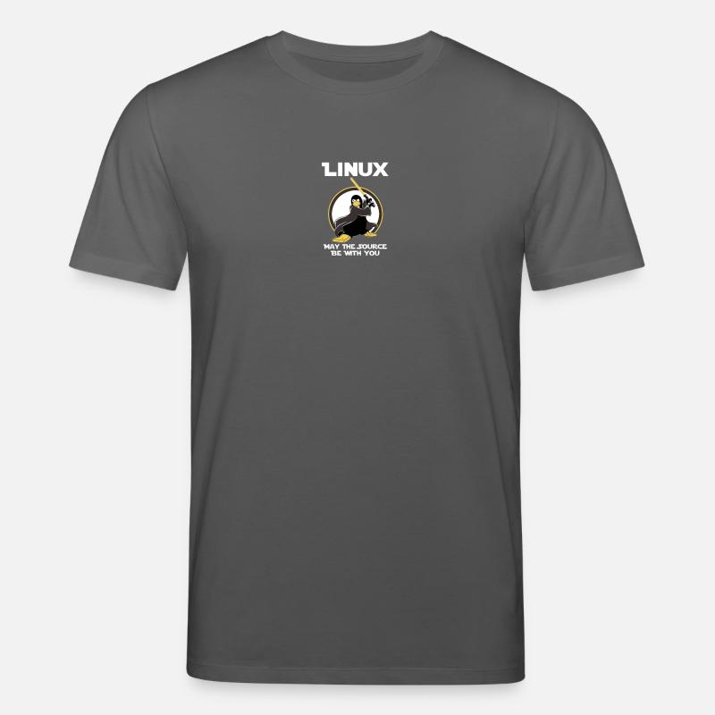 may_the_linux_source - T-shirt bio CREATOR Stanley/Stella Unisexe - charbon