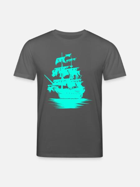 Sailing Ship Seafaring Fantasy Maritime Dinghy - Stanley/Stella CREATOR Unisex Organic T-Shirt - anthracite